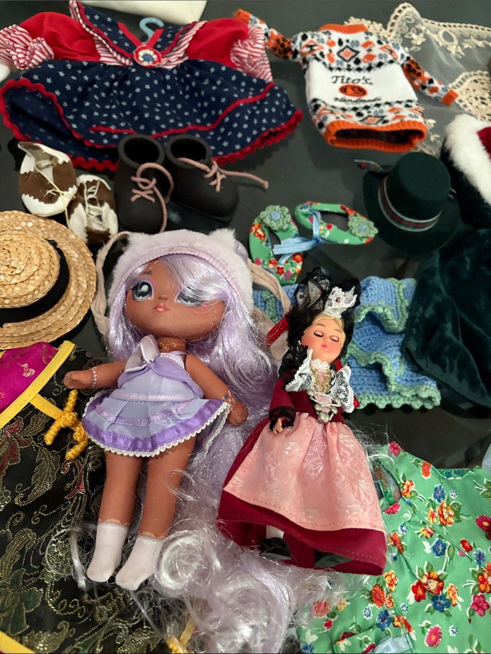 Doll Clothes & Accessories with Vintag and dolls